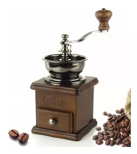 Molino de cafe manual madera